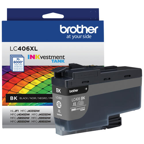 Brother INKvestment LC406XLBK Original High Yield Inkjet Ink Cartridge - Single Pack - Black - 1 Each